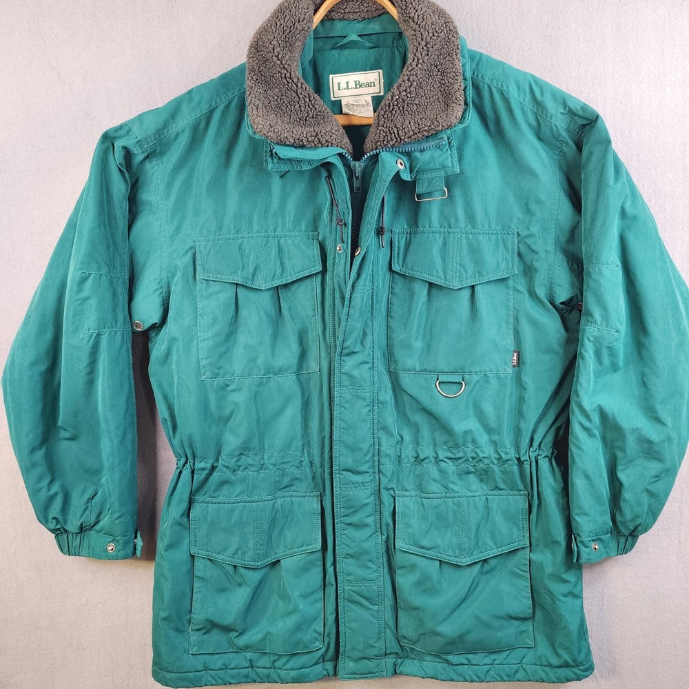Vintage L.L.‎ Bean Sherpa Collar Primaloft Field Jacket Outdoor Utility Parka L